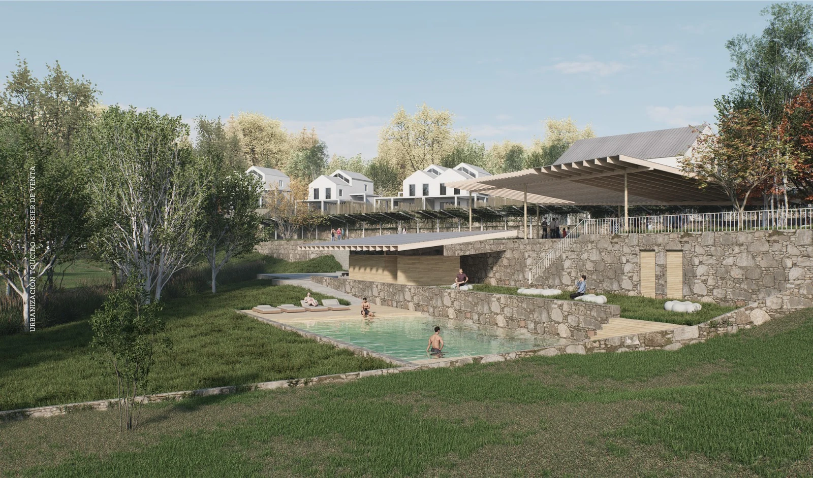 Piscina y pérgola comunitaria