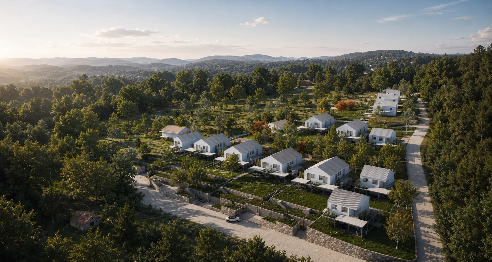 Render exterior de la urbanización